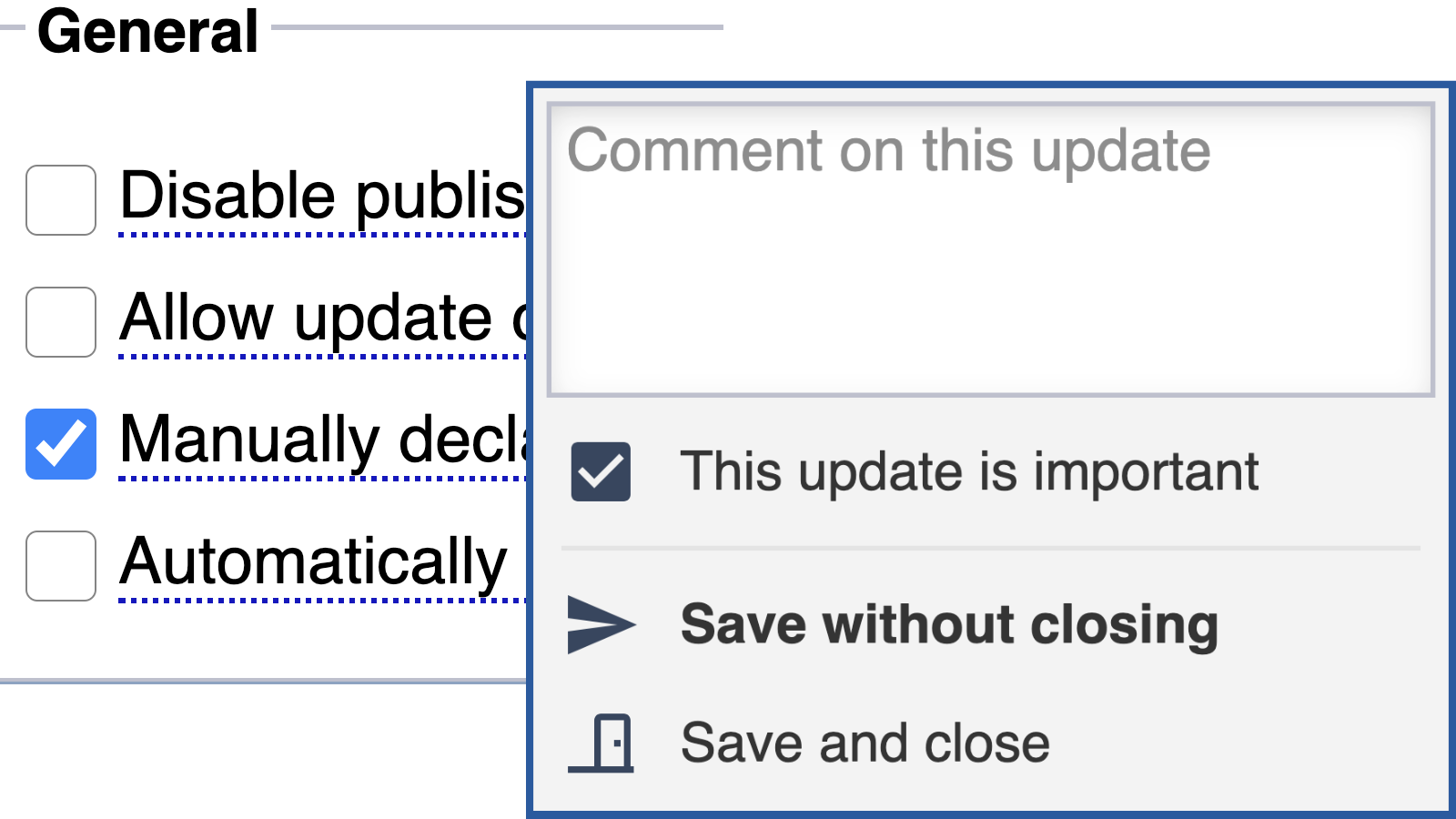 What is "This update is important" and what does it do?